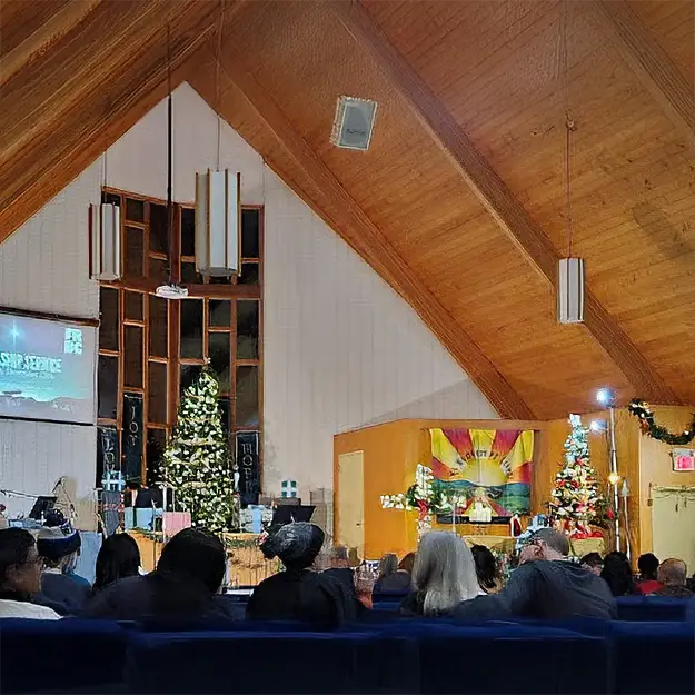 Interior photo of Fort Richmond Baptist Church's sanctuary