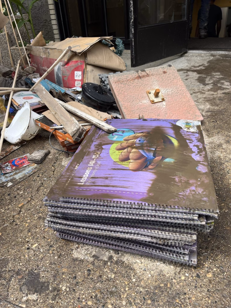 Water Damaged items including Sunday school curriculum books